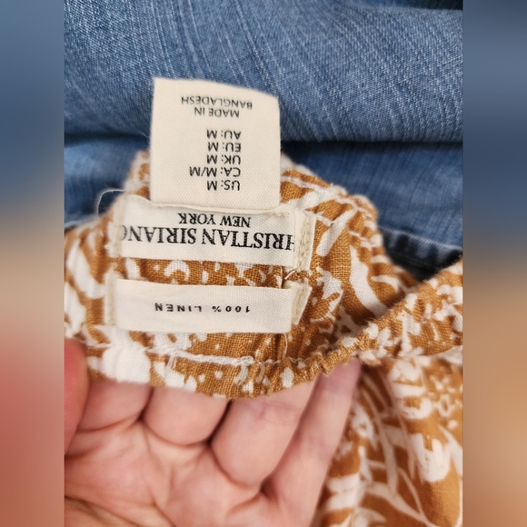 100% Linen Wide Leg Cropped Pants by Christian Siriano size Medium - Picture 4 of 5